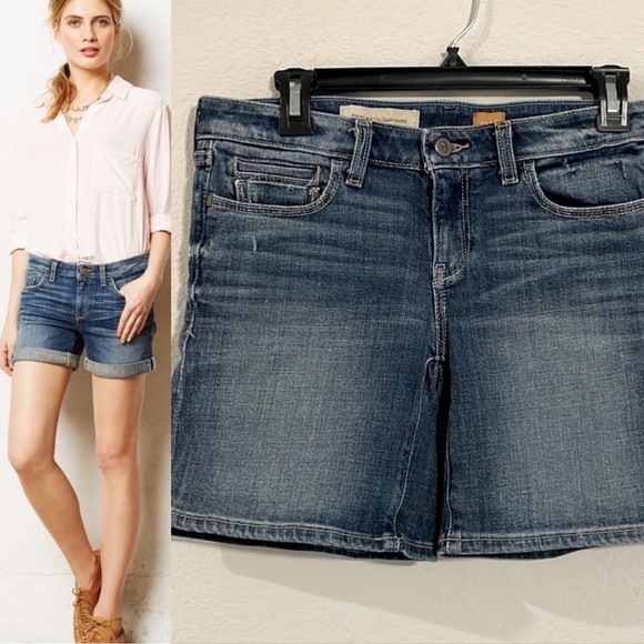 Pilcro Anthropologie Women Jean Shorts Size 26 Denim Distressed Causal Bohemian - Picture 1 of 15